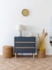 House Nordic Pouf "Rivera" in Hellbraun - (H)40 x Ø 40 cm