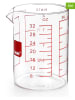 Ibili 2-delige set: maatbekers transparant/rood - 1 l