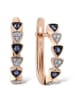 DIAMANTA Witgouden halfcreolen "Yuri" met diamanten en edelstenen
