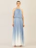 APART Plisseekleid in Hellblau/ Weiß