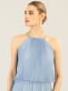 APART Plisseekleid in Hellblau/ Weiß