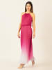 APART Plisseekleid in Pink/ Weiß