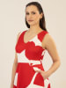 APART Kleid in Rot/ Weiß