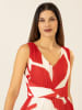 APART Plisseekleid in Rot/ Weiß