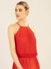 APART Plisseekleid in Rot/ Weiß