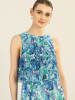 APART Plisséjurk turquoise/blauw