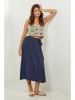 Lin Passion Linnen rok donkerblauw