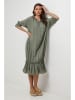 Lin Passion Leinen-Kleid in Grün