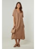 Lin Passion Leinen-Kleid in Hellbraun