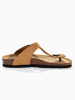 Sunbay Leren teenslippers "Tulipe" lichtbruin