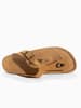 Sunbay Leren teenslippers "Tulipe" lichtbruin