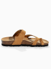 Sunbay Leren teenslippers "Tulipe" lichtbruin