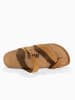 Sunbay Leren teenslippers "Tulipe" lichtbruin