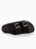 Sunbay Leren slippers "Trefle" zwart