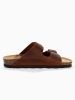 Sunbay Leren slippers "Trefle" bruin