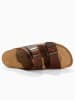 Sunbay Leren slippers "Trefle" bruin