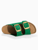 Sunbay Leren slippers "Calen" groen