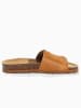 BACKSUN Leren slippers "Djila" lichtbruin