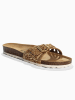 BACKSUN Leren slippers "Venecia" goudkleurig