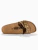 BACKSUN Leren slippers "Venecia" goudkleurig