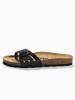 BACKSUN Leder-Pantoletten "Venecia" in Schwarz