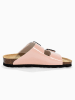 BACKSUN Leren slippers "Bali" lichtroze