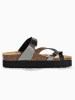 BACKSUN Leren teenslippers "Andy" zwart