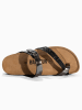BACKSUN Leren teenslippers "Andy" zwart