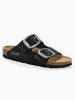 BACKSUN Leren slippers "Londrina" zwart
