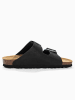 BACKSUN Leren slippers "Londrina" zwart