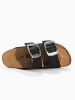 BACKSUN Leren slippers "Londrina" zwart
