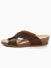 BACKSUN Leren sleehakslippers "Itaga" bruin
