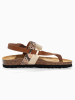 BACKSUN Leder-Zehentrennersandalen "Santarem" in Hellbraun/ Beige