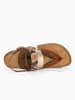 BACKSUN Leder-Zehentrennersandalen "Santarem" in Hellbraun/ Beige