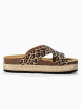 BACKSUN Leren slippers "Milano" lichtbruin