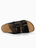 BACKSUN Leder-Pantoletten "Vada" in Schwarz