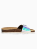 BACKSUN Leren slippers "Trente" meerkleurig
