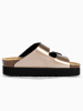 BACKSUN Leren slippers "Maldives" bruin