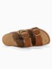 BACKSUN Leren slippers "Londrina" lichtbruin