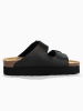 BACKSUN Leren slippers "Maldives" zwart