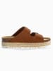 BACKSUN Leren slippers "Gwana" lichtbruin