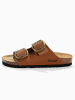 BACKSUN Leren slippers "Londrina" lichtbruin