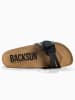 BACKSUN Leren slippers "Venecia" zwart