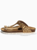 BACKSUN Leren teenslippers "Singapore" goudkleurig