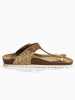 BACKSUN Leren teenslippers "Singapore" goudkleurig