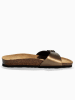 BACKSUN Leren slippers "Paris" lichtbruin