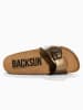 BACKSUN Leder-Pantoletten "Paris" in Hellbraun