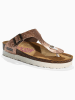 BACKSUN Leren teenslippers "Chimbote" roségoudkleurig
