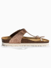 BACKSUN Leren teenslippers "Chimbote" roségoudkleurig