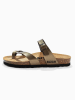 BACKSUN Leder-Zehentrenner "Barcelone" in Gold